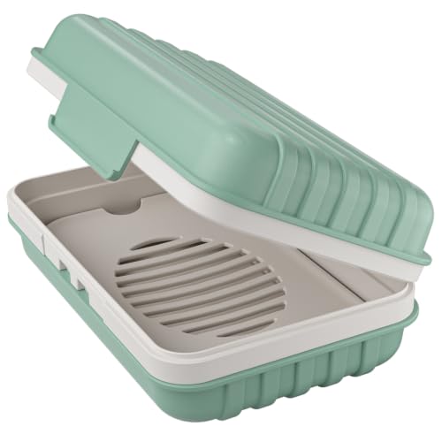Quatish Leakproof Bar Soap Holder Dish with Lid for Shower, Portable Travel Soap Case Box for Gym, Camping, Hiking, Outdoor Use, Travel Size Toiletries Essentials, Keeps Soap Dry, GreyGreen - color: Greygreen