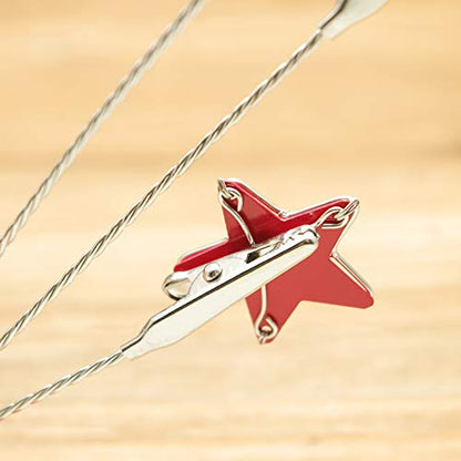 8-branch Family Tree Picture Frame Holder, Card Photo Clips Holder Desk Stand for Memo Paper Note Photo Christmas Wedding Card Display (Red Star) - style: Star