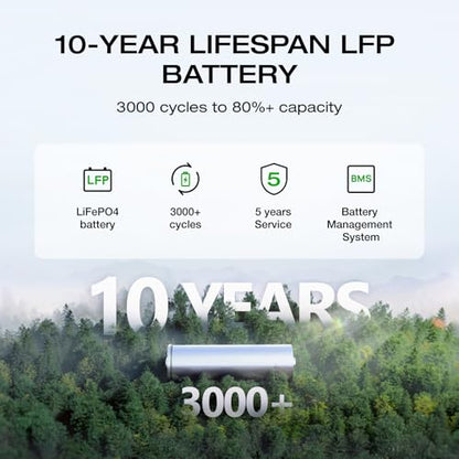 EF ECOFLOW Portable Power Station DELTA 2, 1024Wh LiFePO4 (LFP) Battery, 1800W AC/100W USB-C Output, Solar Generator(Solar Panel Optional) for Home Backup Power, Camping & RVs - style: DELTA 2