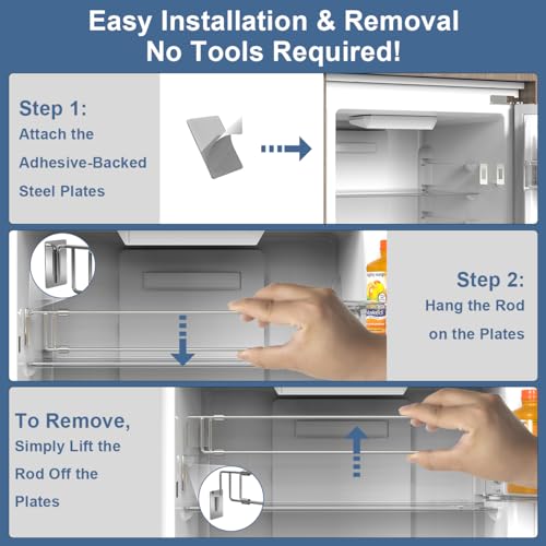 Rv Adjustable Refrigerator Tension rods Bars 12.5-22.3" | Essential Rv Camper Fridge Accessories & Cabinet Tension Rods Bars, Camper & Travel Trailer Accessories | Stainless Steel (2 Pack) - style: 2 Pack