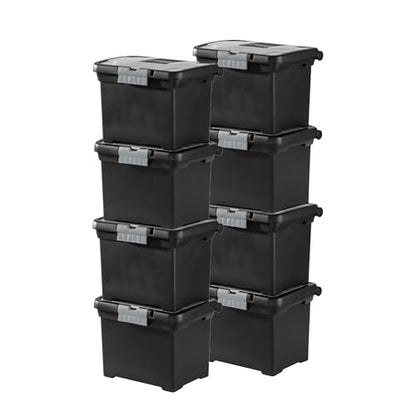Sterilite Portable Lockable File Box Organizer with Handle and Clear Lid (8 Pack) - size: 8 Pack