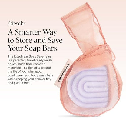Kitsch Bar Soap Saver Pouch – Patented Mesh Soap Bag for Shampoo and Conditioner Bars - Extends Use & Prevents Soggy Mess - Recycled Beauty Bar Bag, Eco-Friendly - Terracotta - color: Terracotta