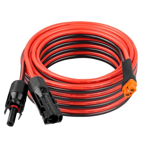 10AWG 20FT Solar to XT60i Extension Cable 3 6 10 35 50 75 100FT Heavy Duty Adapter Cable Connector XT60i Wire for Portable Power Station, Solar Panel, RV, Battery, Renewable Energy Applications - size: 20FT