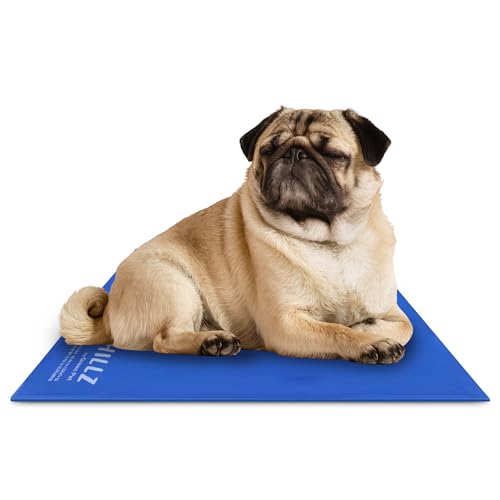 The Green Pet Shop Chillz Gel Mat, Medium - Pressure-Activated Cooling Pad for Pets 0-25 lbs - Non-Toxic, No Water or Refrigeration Needed - Ideal for Home, Travel & Crates - size: M