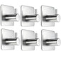 Fotosnow Adhesive Wall Hooks, 15lbs Stainless Steel Heavy Duty No Drill Towel Hooks for Bathroom Kitchen Entryway Dorm-6 Packs - color: Silver-6 Pack