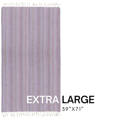 BAY LAUREL Turkish Beach Towel with Travel Bag 39 x 71 Quick Dry Sand Free Lightweight Large Oversized Towels Light - color: Purple Mix