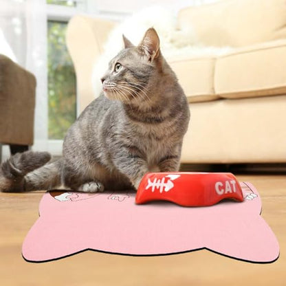 Pet Feeding Mats - Absorbent Cat Food & Water Mats, Pink, 17.7 * 9.8 inch - color: Pink, size: Small