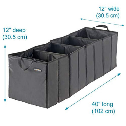 High Road Trunk Organizer for SUV, Sedan and Van - Expandable Car Trunk Storage Organizer with Bottle Compartment - Fits all Vehicles