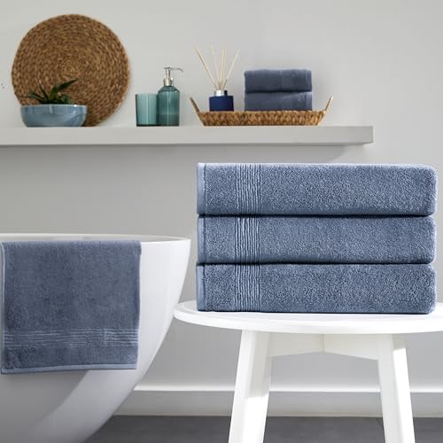 Ozdilek 4-Piece Bath Towels, 27x54 100% Turkish Cotton, Luxury Quick Dry, Extra Large, Fade-Resistant, Eco-Friendly, Spa Towel, Comfortable (Ocean Blue) - color: Ocean Blue