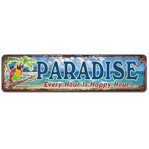 Paradise Novelty Metal Tin Signs 4x16 Inches - color: V-117