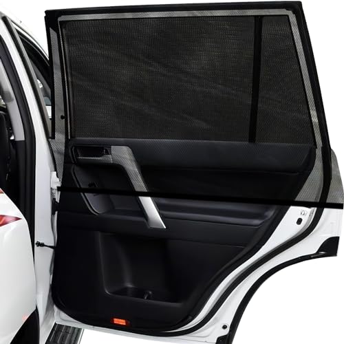 Car Window Shades, 2 Pack Breathable Mesh Side Sun Shades, Stretch Screens for Baby/Camping, Heat Block UV Protection, Back Window Covers for Car, Truck, SUV, Van (XL 63''x28'') - size: Extra Large
