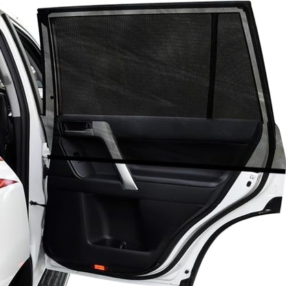 Car Window Shades, 2 Pack Breathable Mesh Side Sun Shades, Stretch Screens for Baby/Camping, Heat Block UV Protection, Back Window Covers for Car, Truck, SUV, Van (XL 63''x28'') - size: Extra Large