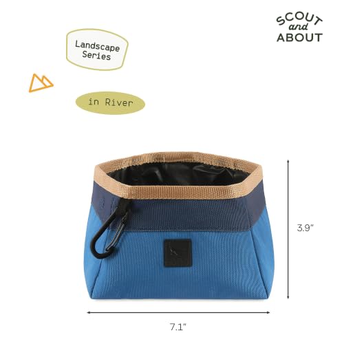 P.L.A.Y. Collapsible Dog Water & Food Bowl - Great Dogs, Travel, On-the-go, Hiking, Outdoors - Portable, Folds Flat, Waterproof, Easy Clean, 2.3L Capacity (River) - color: River