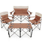 Camping Chair Set of 3, Outdoor Folding Camping Chairs for Heavy People with Cup Holder & Carry Bag,Collapsible Chair Include One Sofa Chair and Two Single Chair,Support up to 500lbs - color: Moca-4pcs