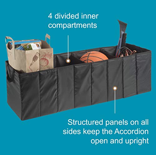 High Road Trunk Organizer for SUV, Sedan and Van - Expandable Car Trunk Storage Organizer with Bottle Compartment - Fits all Vehicles