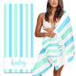 MeMoShe Personalized Beach Towel with Name Custom Microfiber Kids Beach Towels Sand Free Quick Dry Pool Towel Blanket Stripes Print Beach Towels for Adults 30x60 Inch - color: Multi-color 6