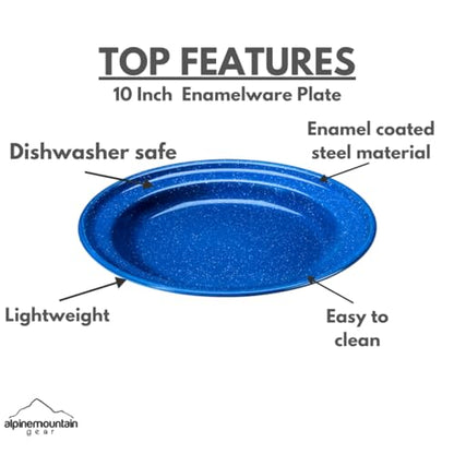 10 Inch Enamelware Plate for Camping and Backpacking - Cookware Gear Essentials for Camping and Backpacking (Made by Caddis Sports) - style: 10 Inch Plate