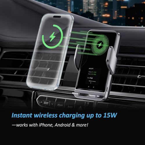 4G Mobile Car WiFi Hotspot with 10GB Preloaded US Data, Phone Holder for Navigation Wireless Charging Mount for Driving, Passenger Connectivity & Remote Work