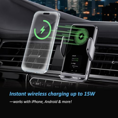 4G Mobile Car WiFi Hotspot with 10GB Preloaded US Data, Phone Holder for Navigation Wireless Charging Mount for Driving, Passenger Connectivity & Remote Work