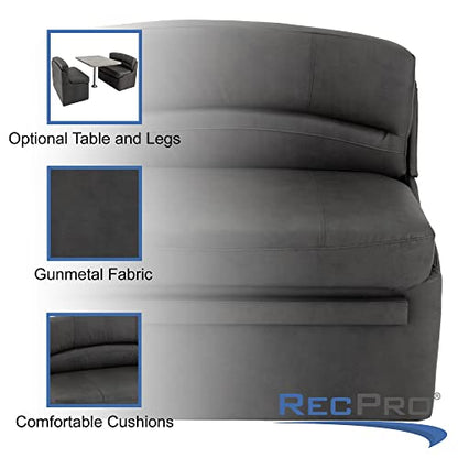 RecPro 36" RV Dinette Booth Set with Table and Leg | Two Dinette Booths (Gunmetal, Luna Imperial) - color: Luna Imperial, size: Gunmetal