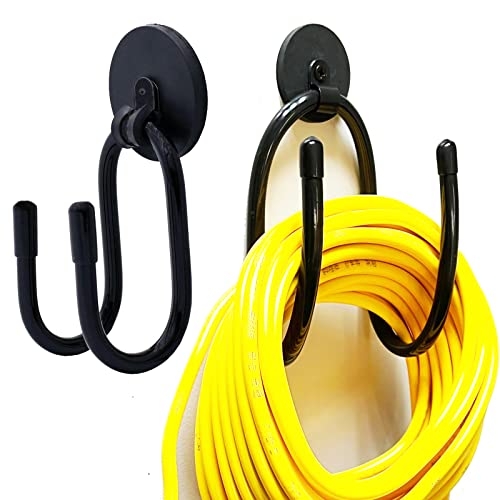 2 Pack Magnetic Extension Cord Organizer Hanger, Adjustable Storage Hook Extension Cord Holder for Home, Basement, RV, Garage, Boat - Cables, Wires, Hoses, Ropes - Type W