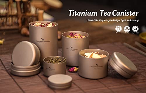 Boundless Voyage Titanium Small Tin Can Box Canister Tea Tins Coffee Tins Food Storage Container for Tea,Coffee, Herb, Candy, Chocolate, Sugar, Spices, Beans - color: Ti3200D-35ml-1pcs