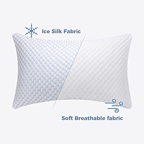OSBED Shredded Memory Foam Pillows Standard Size Pack of 4 | Neck pain relief, supportive, odorless, cooling pillow, adjustable, washable, CertiPUR-US hypoallergenic adult pillow - size: Standard (Pack of 4)