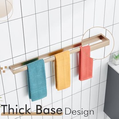 KOKOSIRI Bathroom Towel Bars 32-Inch Bath Towel Hanger Holder Kitchen Rack Champagne Bronze Stainless Steel Wall Mount, 1 Pack B4008CPG-L32 - color: Champagne Bronze, size: 32-Inch