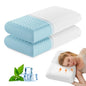 DUMOS Memory Foam Pillows for Sleeping 2 Pack, Bed Pillows for Adults with Washable Cover and Breathable Mesh, Gel Cooling Pillow for Back and Side Sleeper Support, White - size: Standard Size 2 Pack