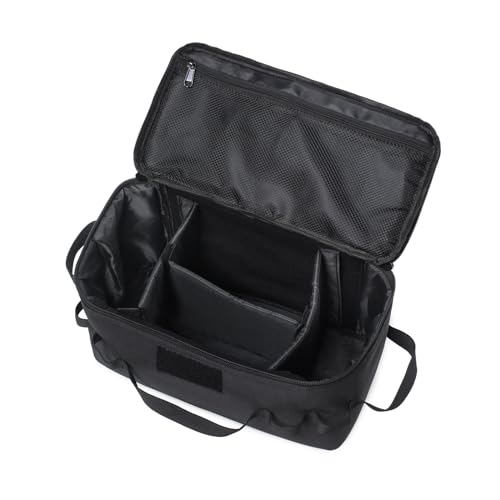 Camping Storage Bags, Utility Tote Bag for Campings Cookware Organizer, Trunk Organizer with Shoulder Strap,Outdoor Garden Tool Bag for Camping, Travel, Picnic, Garage Trunk (Black)