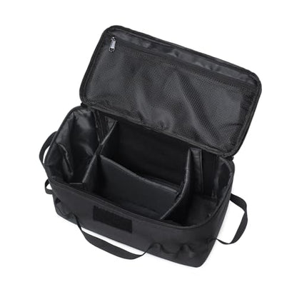 Camping Storage Bags, Utility Tote Bag for Campings Cookware Organizer, Trunk Organizer with Shoulder Strap,Outdoor Garden Tool Bag for Camping, Travel, Picnic, Garage Trunk (Black)