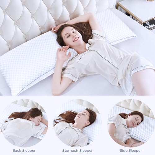 OSBED Shredded Memory Foam Body Pillow | Full body support, supportive, odorless, cooling pillow, adjustable, washable, CertiPUR-US hypoallergenic long adult pillow - size: Body