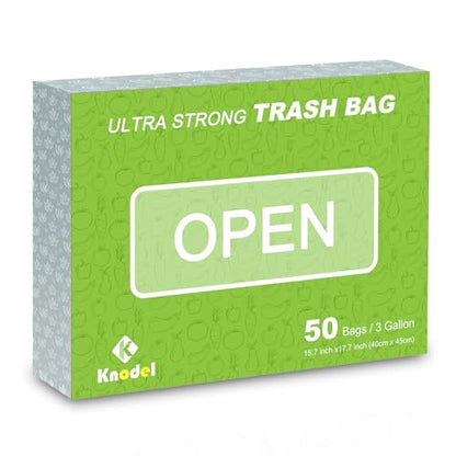 K KNODEL Drawstring Trash Bags, Perfect for Car Trash Can with Lid, and for Car Trash Can with Zipper, Ultra Strong Garbage Bags, 3 Gallon, 50 Count - size: 1 Count (Pack of 50)