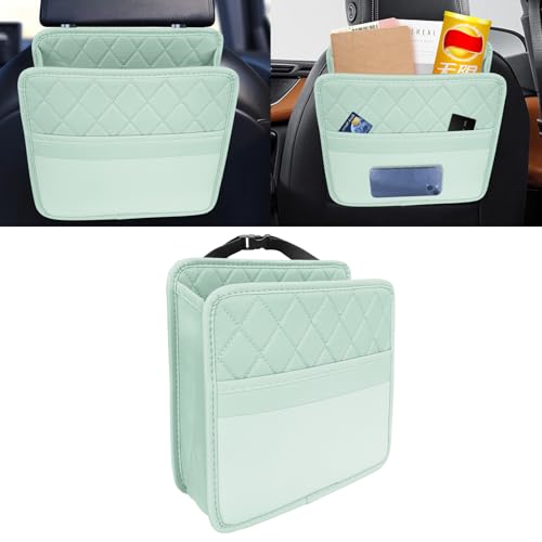 Car Seat Back Organizer, Car Organizers and Storage, Leather Multipurpose Vehicle Backseat Storage Pocket, Auto Interior Accessories Waterproof Hanging Bag for SUV Sedan Truck (Green) - color: Green