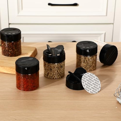50 Pack 4 oz Spice Jars Plastic Clear Empty Bottles with Shaker Lids Bulk Reusable Seasoning Containers for Herbs Spices Powders Glitter - size: 4 oz