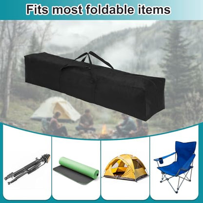 HARFINGTON 2pcs Camping Chair Replacement Bag 43.3" x 7.9" Folding Chair Carry Bag Oxford Cloth Storage Tent Bag with Handle Strap for Travel Outdoor Camping Sports, Black - size: 43.3" x 7.9"