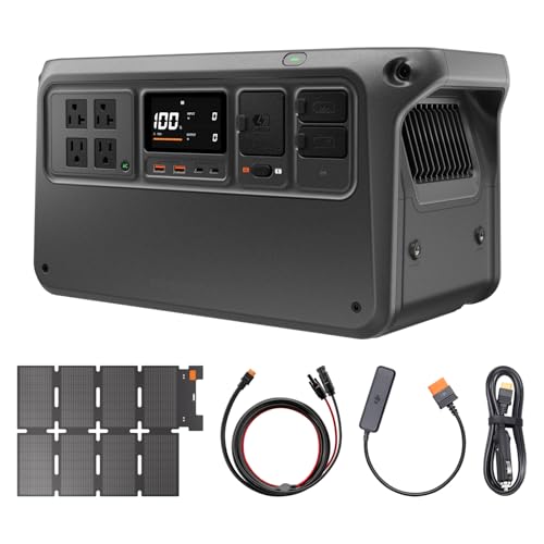 DJI Power 1000 V2 Portable Power Station, Solar Generator with IBCPOWER 100W Foldable Solar Panel, 1024Wh LFP Battery, 2600W Output, MC4 to XT60 Solar Power Cable, Camping, Road Trip, RV - color: Black-2