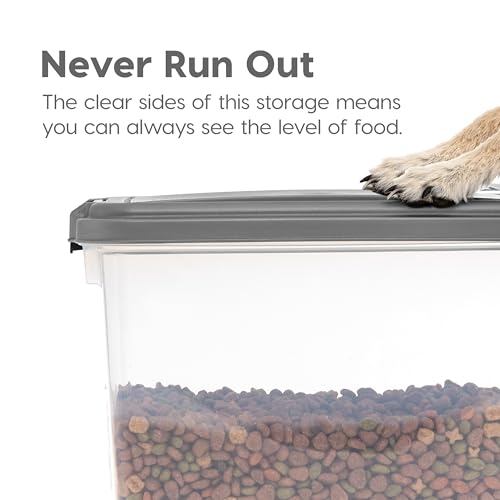 IRIS USA 30 lbs & 11 lbs Combo Airtight Dog Food Storage Container, Stackable Treat Box, 2-Cup Scoop, Wheels, Keep Fresh, Easy Mobility, Dark Gray - color: Dark Gray
