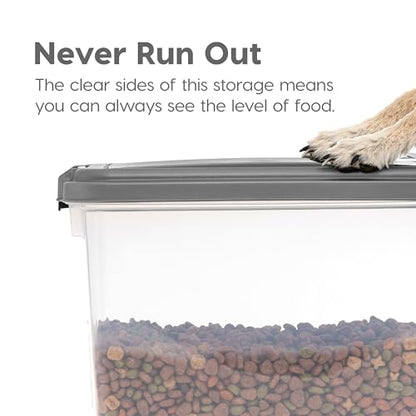 IRIS USA 30 lbs & 11 lbs Combo Airtight Dog Food Storage Container, Stackable Treat Box, 2-Cup Scoop, Wheels, Keep Fresh, Easy Mobility, Dark Gray - color: Dark Gray