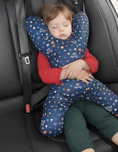 X Shape Travel Pillow – Neck & Head Support Cushion for Airplane, Car, Train & Office – Comfortable Travel Neck Pillow for Sleeping – Compact Portable Neck Pillow for Adults & Kids - color: Blue