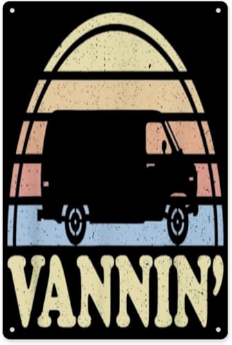 Van Life Adventure Lovers Tin Sign Aluminum 12x8 inch Vintage Rustic Wall Decor Plaque for Home Farm Yard Kitchen Outdoor Patio Porch Garage Travel Nook