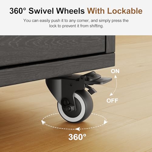 Bedroom Nightstand with Charging Station, Side Table with 2 Drawers,Sofa End Table Living Room with Wheels for Living Room Bedroom Office(Black) - color: [A2] Black