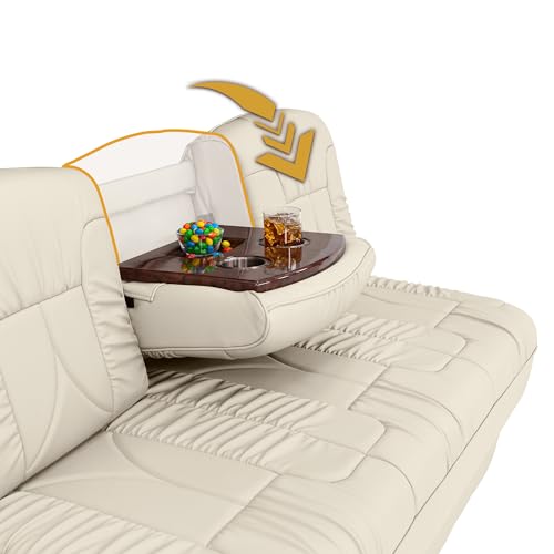 De Leon Console DX RV Sofa Bed, 78" Wide, Ultimate Leather, Bisque - color: Bisque, size: 78"