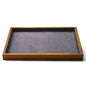 Oirlv Wood Flat Jewelry Tray Stackable Jewelry Drawer Organizer Showcase Jewelry Holder(Grey) - color: Grey flat tray