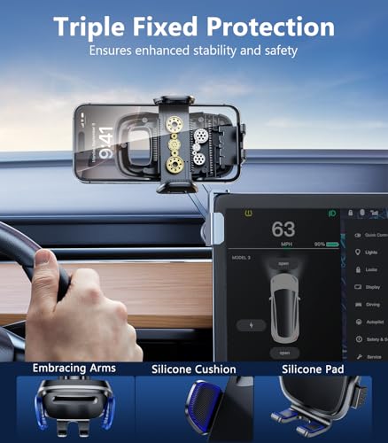 Universal 17mm Ball Mount Phone Holder Clamp for Car Mount Replace [Dual Head Screen Phone Holder Clip Head Accessory] - color: Black