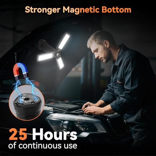 Dimgogo15000mAh Rechargeable Camping Light, Portable LED Work Light | Standing Light with 7ft Max Height, 5500 Lumen 6500/4500/3500K Dimmable Emergency Flashlight , Detachable Tripod, Black - color: Black