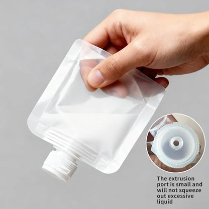 4 Pcs 30ml Refillable Travel Pouches for Toiletries, Reusable Liquid Travel Pouches for Liquids, Portable Fluid Packing Bags, Small Toiletry Pouch for Lotion Shampoo Conditioner Soap Liquids - size: 30ml