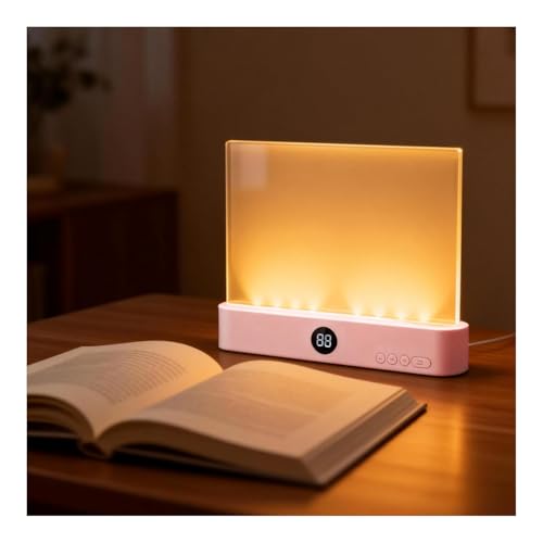 Smart Flat Book Light, Rechargeable Clear LED Reading Lamp with 3 Colors & Timer, 99% Light Transmittance Dimmable Full Page Panel Plate Lamp, Ultra-Clear Transparent Panel Night Reading Lights
