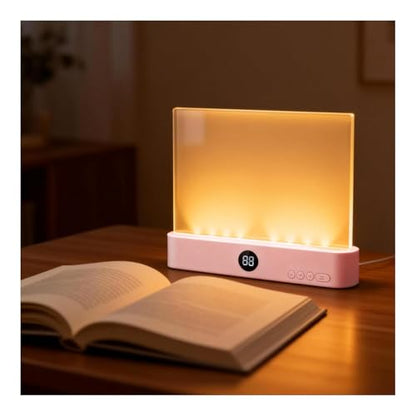Smart Flat Book Light, Rechargeable Clear LED Reading Lamp with 3 Colors & Timer, 99% Light Transmittance Dimmable Full Page Panel Plate Lamp, Ultra-Clear Transparent Panel Night Reading Lights