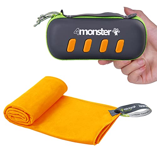 4Monster Camping Towel Super Absorbent-Quick Dry Microfiber Towel Ultra Compact & Soft-Travel Towel Lightweight for Backpacking,Hiking,Gym,Beach,Swimming,Yoga - color: Orange, size: 31.50" x 15.70"